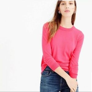 J. Crew Neon Coral 3/4 Sleeve Tippi Sweater Wool